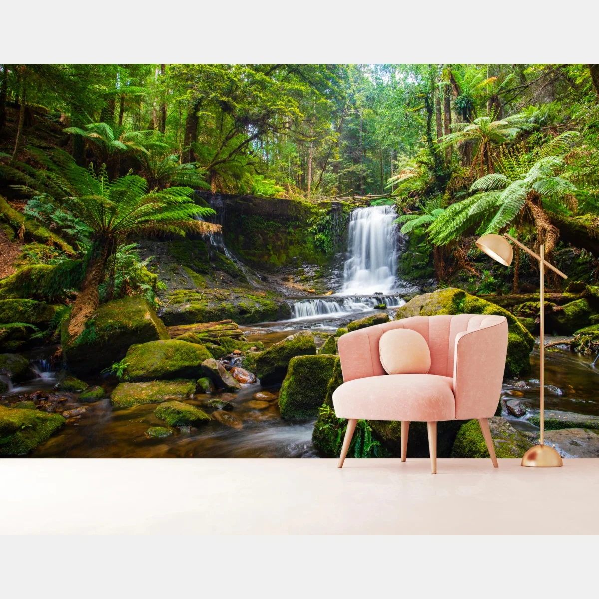 Fototapeta bujny leśny wodospad – Wallissimo® Fototapeta bujny leśny wodospad – Wallissimo®