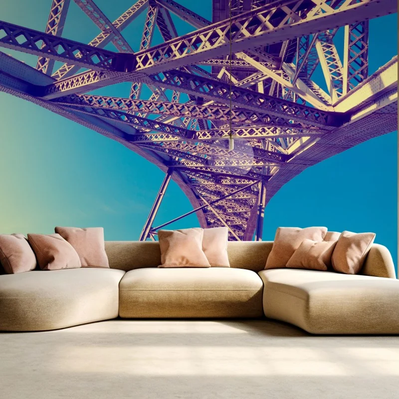 Fototapeta abstrakcyjna stalowa konstrukcja mostu w perspektywie – Wallissimo® Fototapeta abstrakcyjna stalowa konstrukcja mostu w perspektywie – Wallissimo®