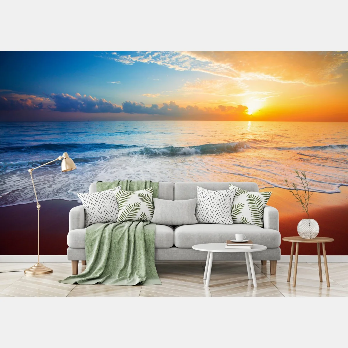 Fototapeta spokojny zachód słońca nad oceanem – Wallissimo®