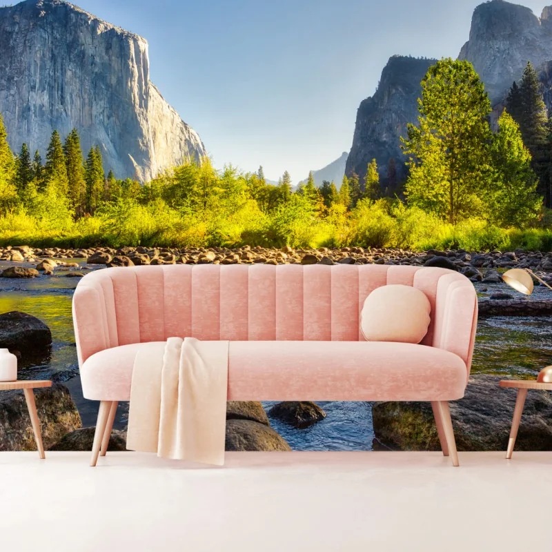 Fototapeta złota dolina nad rzeką – Wallissimo® Fototapeta złota dolina nad rzeką – Wallissimo®