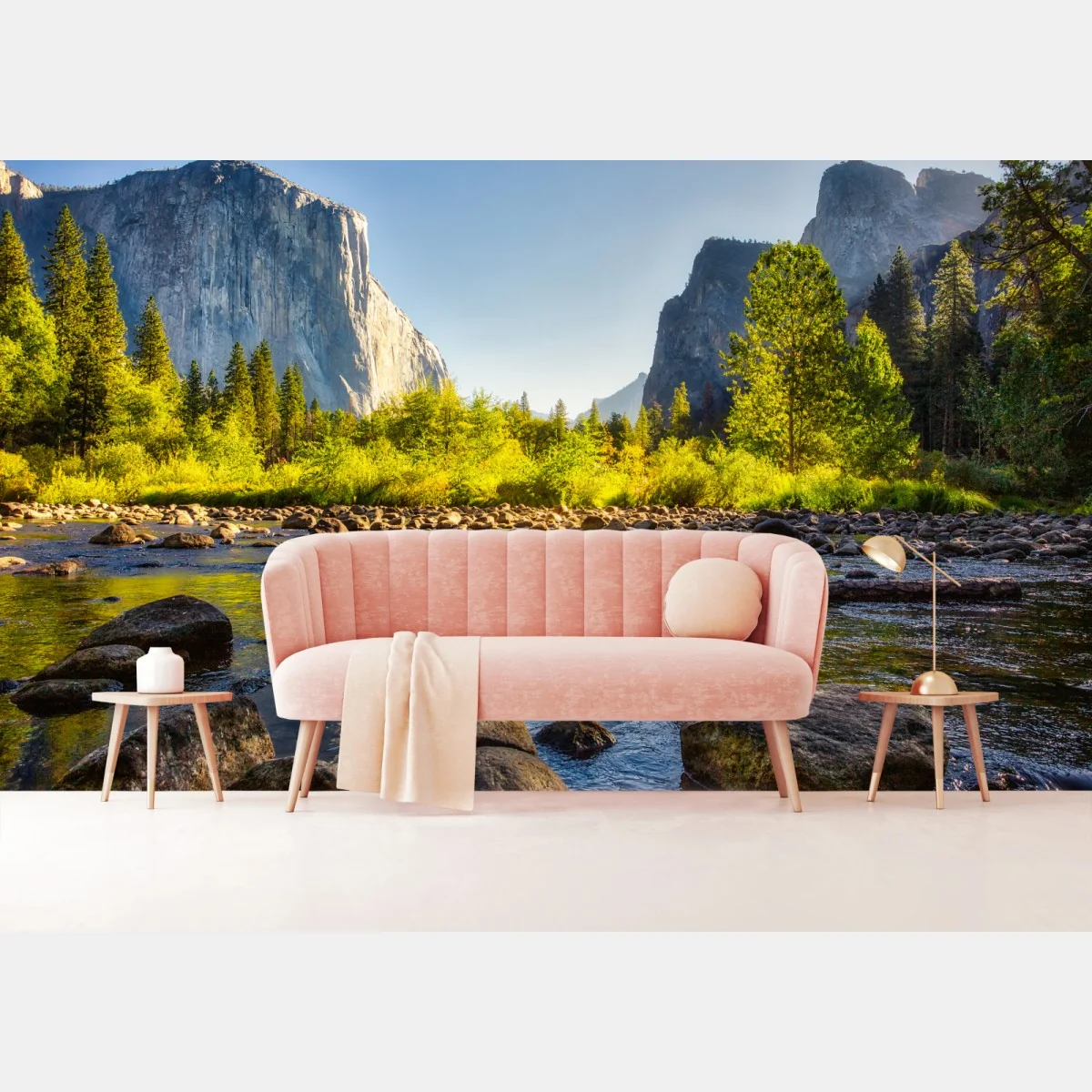 Fototapeta złota dolina nad rzeką – Wallissimo® Fototapeta złota dolina nad rzeką – Wallissimo®