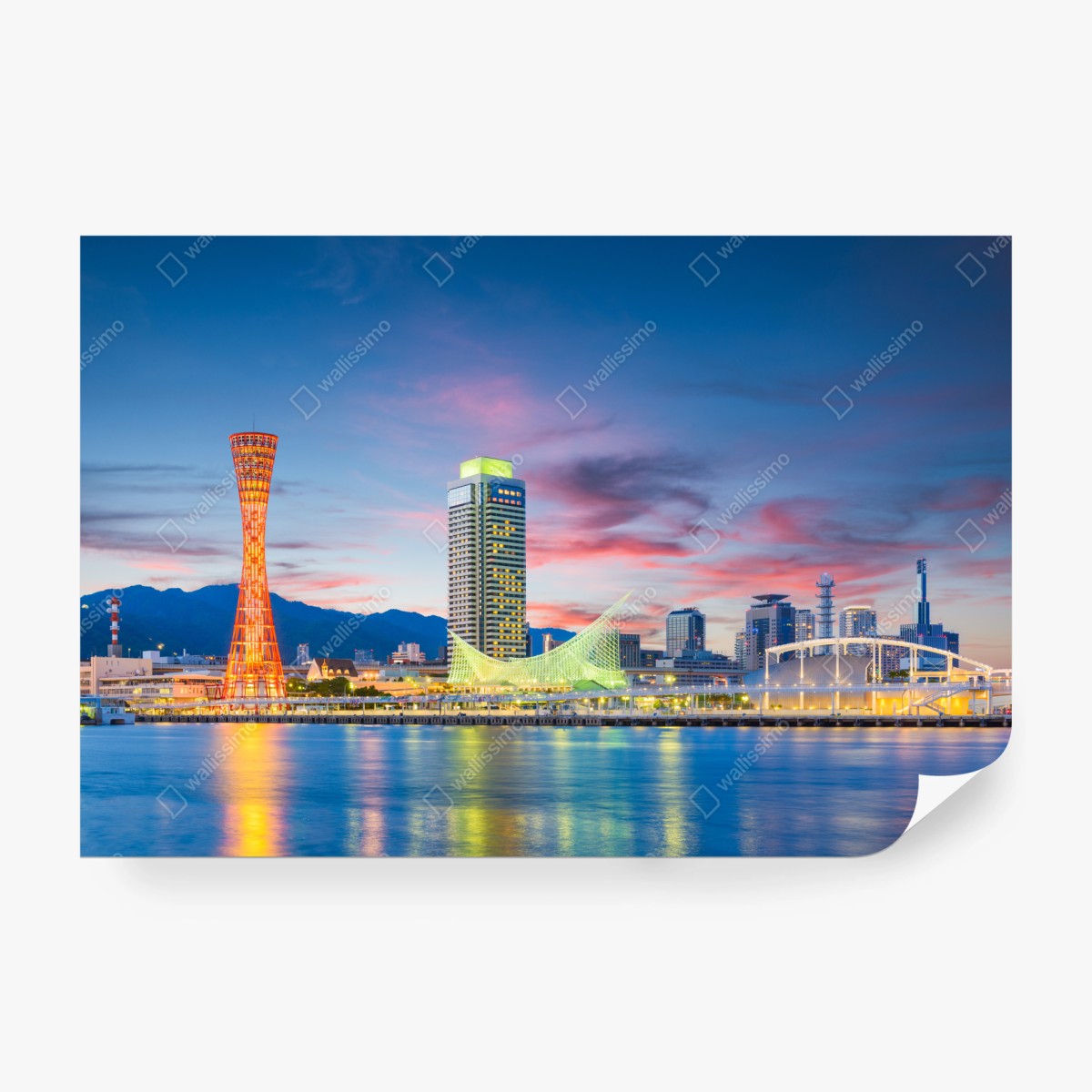 Fototapeta Kobe panorama portu o zmierzchu – Wallissimo® Fototapeta Kobe panorama portu o zmierzchu – Wallissimo®