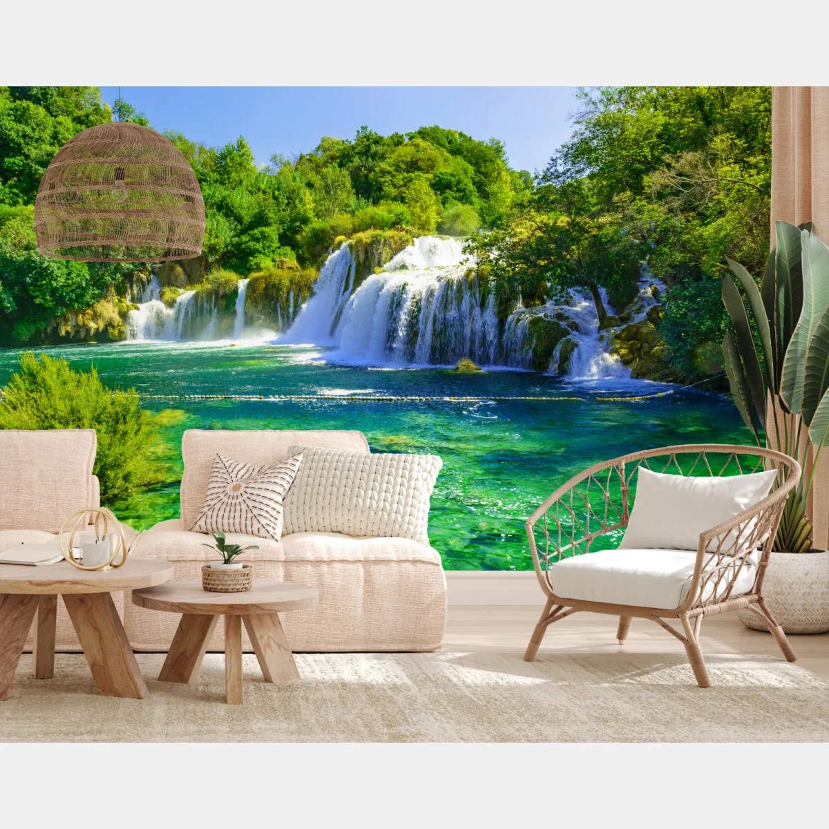 Fototapeta szmaragdowy wodospad – Wallissimo® Fototapeta szmaragdowy wodospad – Wallissimo®