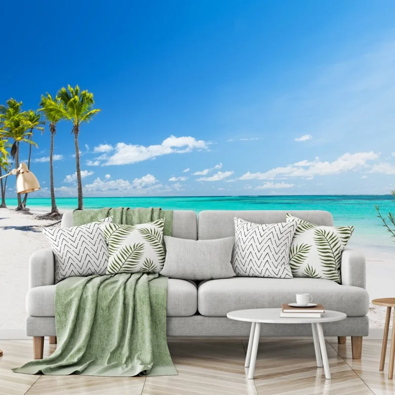 Fototapeta palmy na plaży w Punta Cana – Wallissimo® Fototapeta palmy na plaży w Punta Cana – Wallissimo®