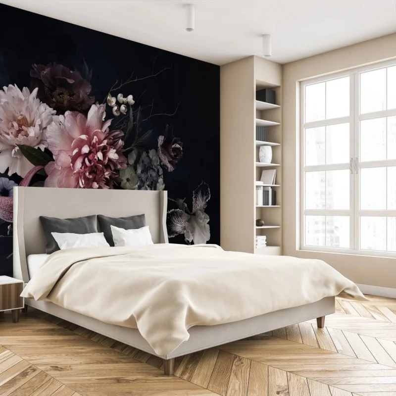 Fototapeta bukiet piwonii i hortensji – Wallissimo® Fototapeta bukiet piwonii i hortensji – Wallissimo®