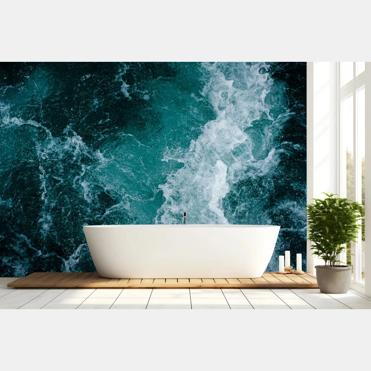 Fototapeta turkusowe fale morskie – Wallissimo® Fototapeta turkusowe fale morskie – Wallissimo®