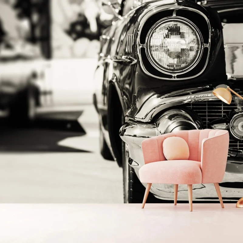 Fototapeta zabytkowy chromowany samochód zbliżenie – Wallissimo® Fototapeta zabytkowy chromowany samochód zbliżenie – Wallissimo®