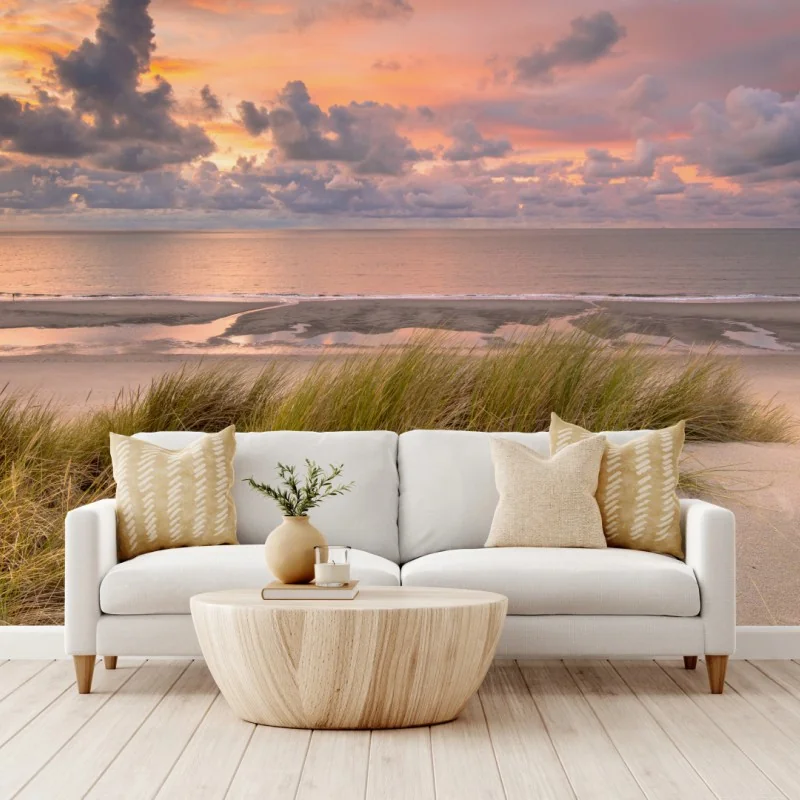 Fototapeta zachód słońca nad wydmami Zeeland – Wallissimo® Fototapeta zachód słońca nad wydmami Zeeland – Wallissimo®