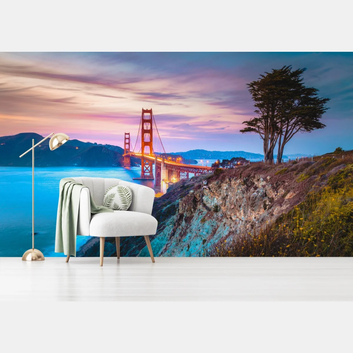 Fototapeta Golden Gate Bridge o zmierzchu – Wallissimo® Fototapeta Golden Gate Bridge o zmierzchu – Wallissimo®