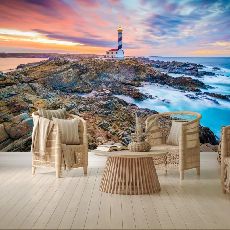 Fototapeta zachód słońca przy latarni Favaritx, Minorka – Wallissimo®