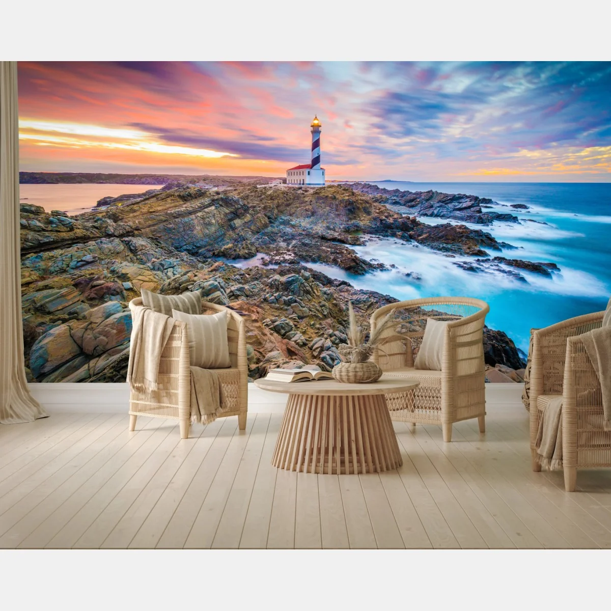Fototapeta zachód słońca przy latarni Favaritx, Minorka – Wallissimo®