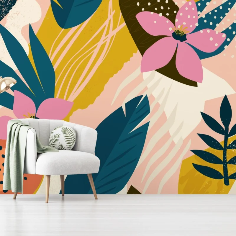 Fototapeta tropikalna abstrakcyjna grafika kwiatowa – Wallissimo® Fototapeta tropikalna abstrakcyjna grafika kwiatowa – Wallissimo®