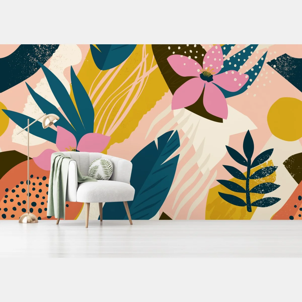 Fototapeta tropikalna abstrakcyjna grafika kwiatowa – Wallissimo® Fototapeta tropikalna abstrakcyjna grafika kwiatowa – Wallissimo®