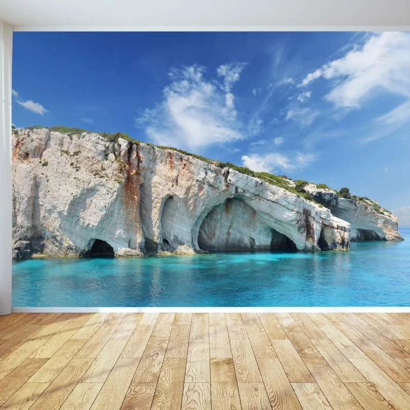 Fototapeta niebieskie jaskinie na Zakynthos – Wallissimo® Fototapeta niebieskie jaskinie na Zakynthos – Wallissimo®