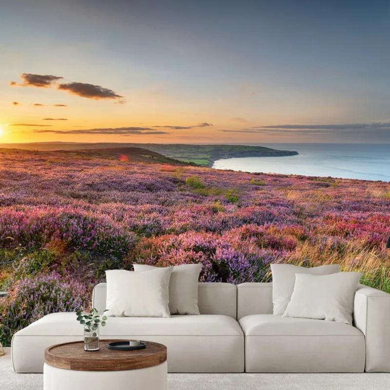 Fototapeta zachód słońca nad wrzosowiskiem na North York Moors – Wallissimo® Fototapeta zachód słońca nad wrzosowiskiem na North York Moors – Wallissimo®