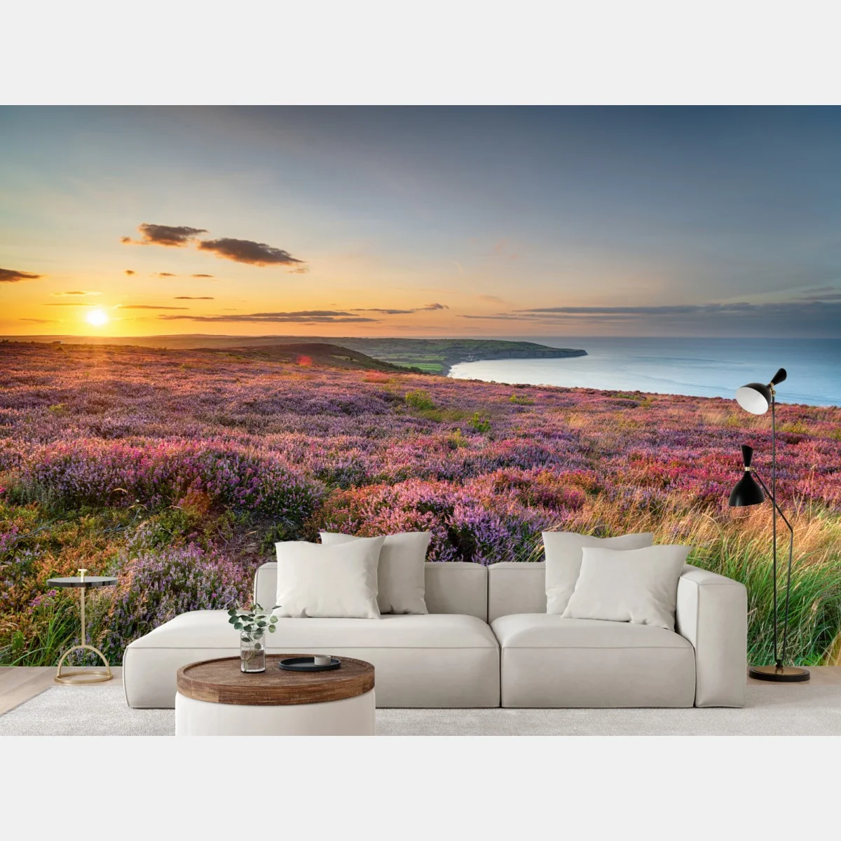 Fototapeta zachód słońca nad wrzosowiskiem na North York Moors – Wallissimo® Fototapeta zachód słońca nad wrzosowiskiem na North York Moors – Wallissimo®