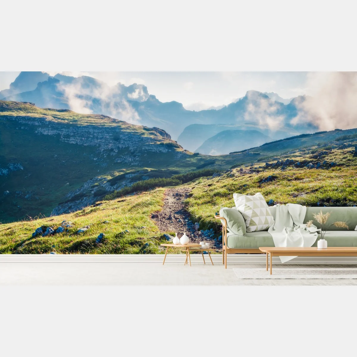 Fototapeta mglisty poranek na Monte Piana, Dolomity – Wallissimo® Fototapeta mglisty poranek na Monte Piana, Dolomity – Wallissimo®