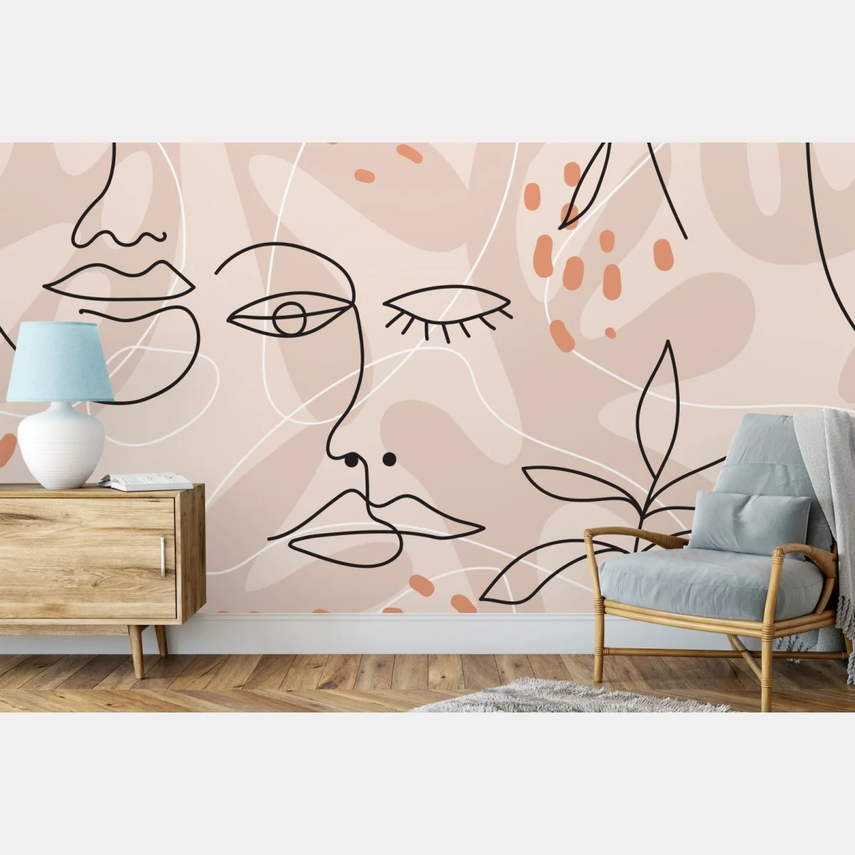 Fototapeta pastelowe szkice twarzy – Wallissimo® Fototapeta pastelowe szkice twarzy – Wallissimo®