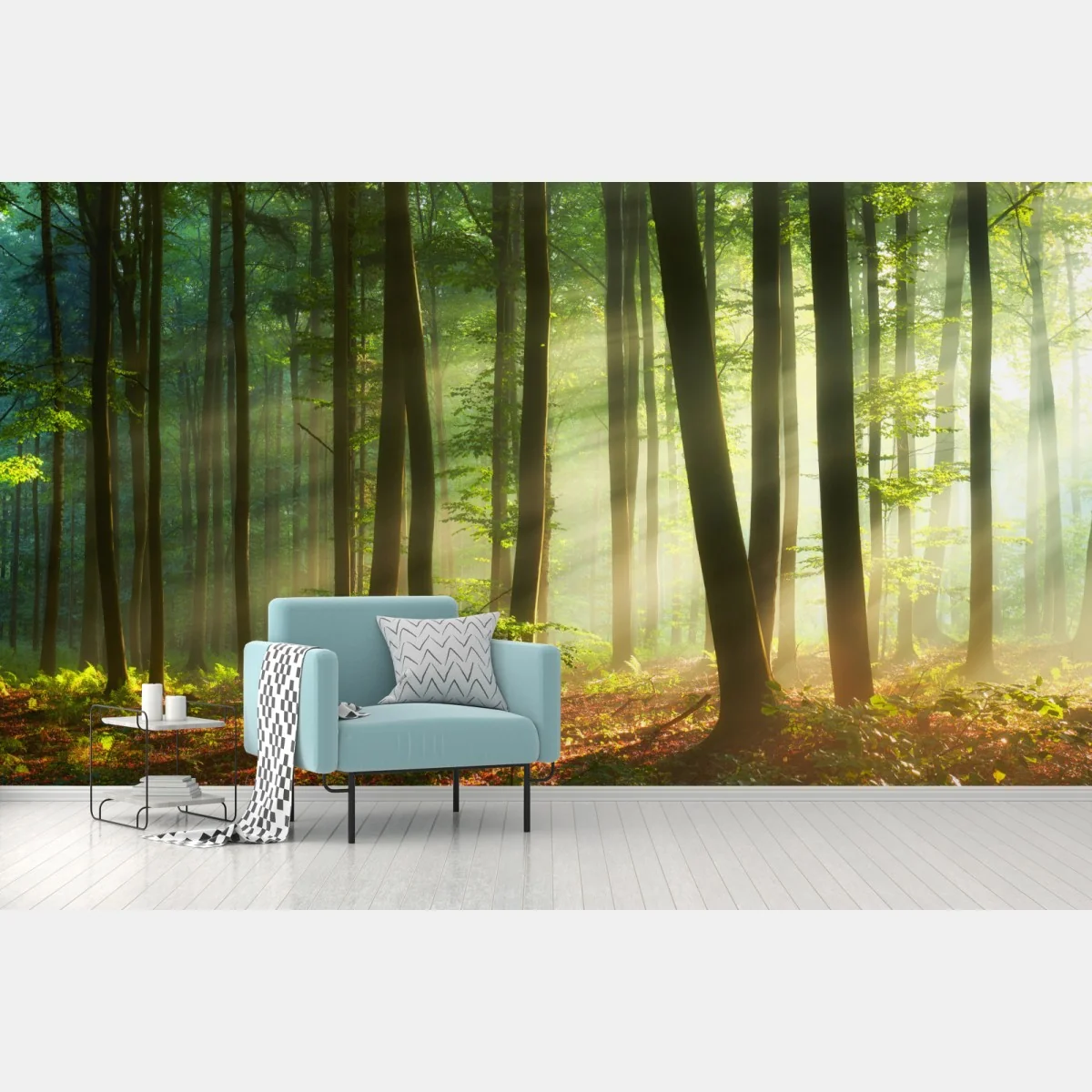 Fototapeta poranny las skąpany w słońcu – Wallissimo® Fototapeta poranny las skąpany w słońcu – Wallissimo®