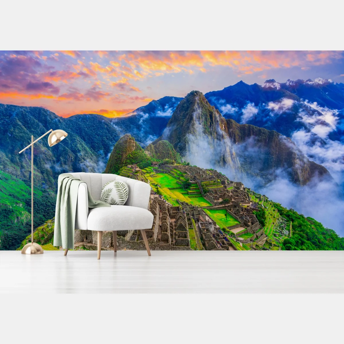 Fototapeta zachód słońca nad Machu Picchu starożytna Inkaska cytadela – Wallissimo® Fototapeta zachód słońca nad Machu Picchu starożytna Inkaska cytadela – Wallissimo®