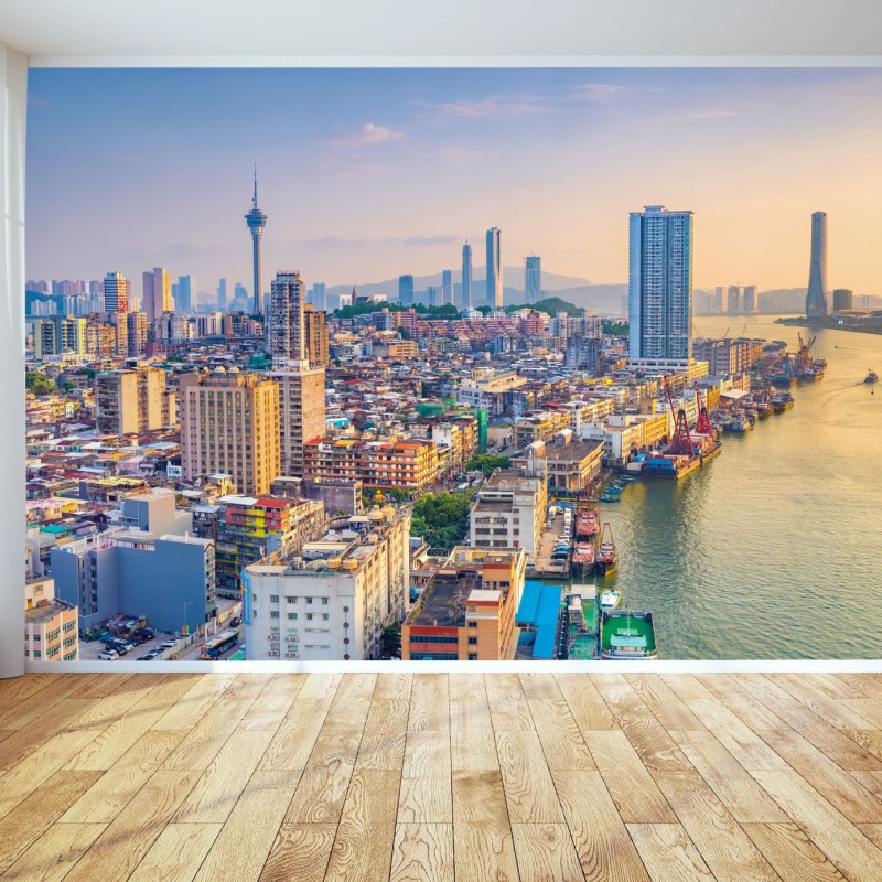 Fototapeta Macao panorama miasta o zachodzie słońca – Wallissimo®