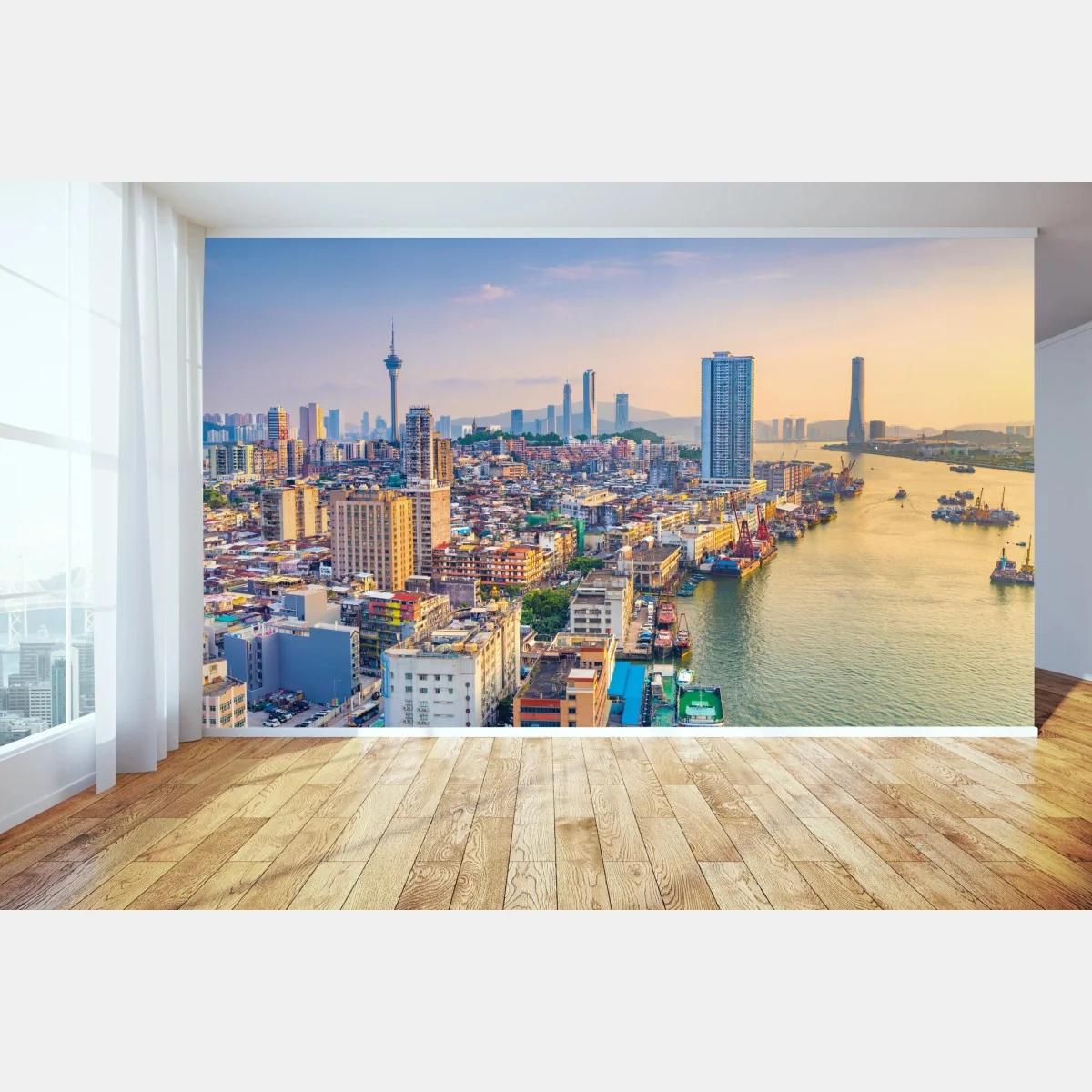 Fototapeta Macao panorama miasta o zachodzie słońca – Wallissimo®