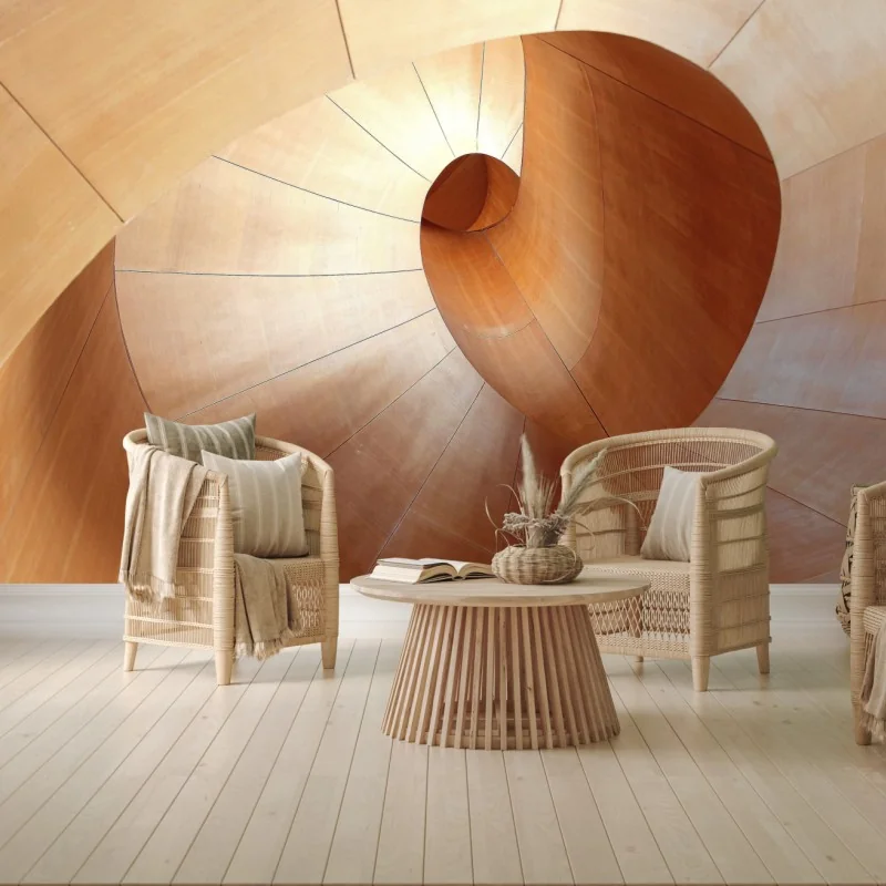 Fototapeta ciepła drewniana spirala – Wallissimo® Fototapeta ciepła drewniana spirala – Wallissimo®