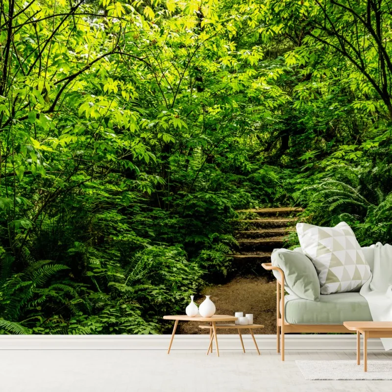 Fototapeta bujna leśna ścieżka – Wallissimo® Fototapeta bujna leśna ścieżka – Wallissimo®