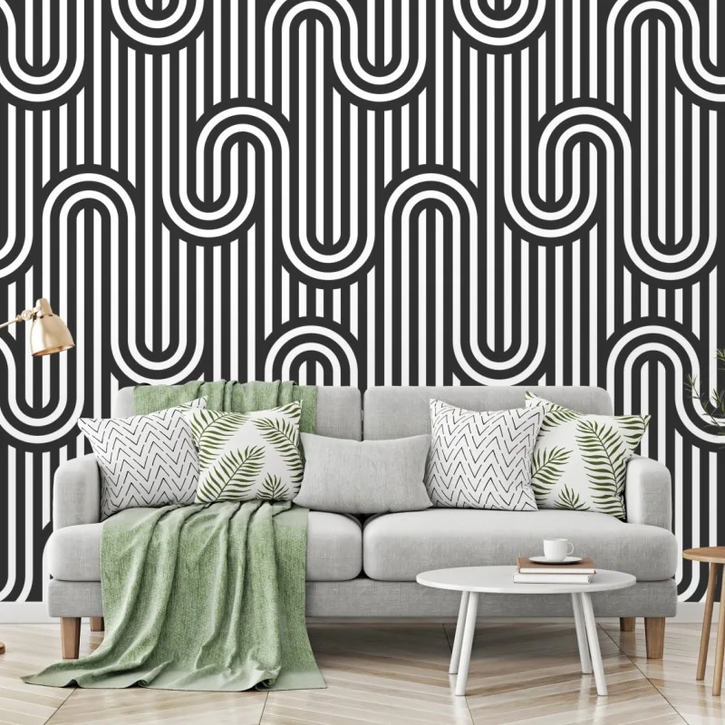 Fototapeta czarno-biały geometryczny wzór optyczny – Wallissimo® Fototapeta czarno-biały geometryczny wzór optyczny – Wallissimo®