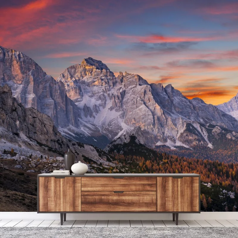 Fototapeta majestatyczny jesienny zachód w górach – Wallissimo® Fototapeta majestatyczny jesienny zachód w górach – Wallissimo®