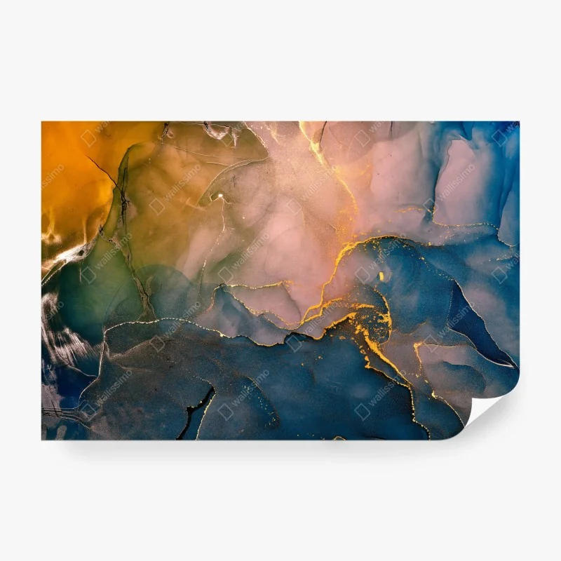 Fototapeta pastelowy turkusowy wzór kwiatowy na miętowym tle – Wallissimo®