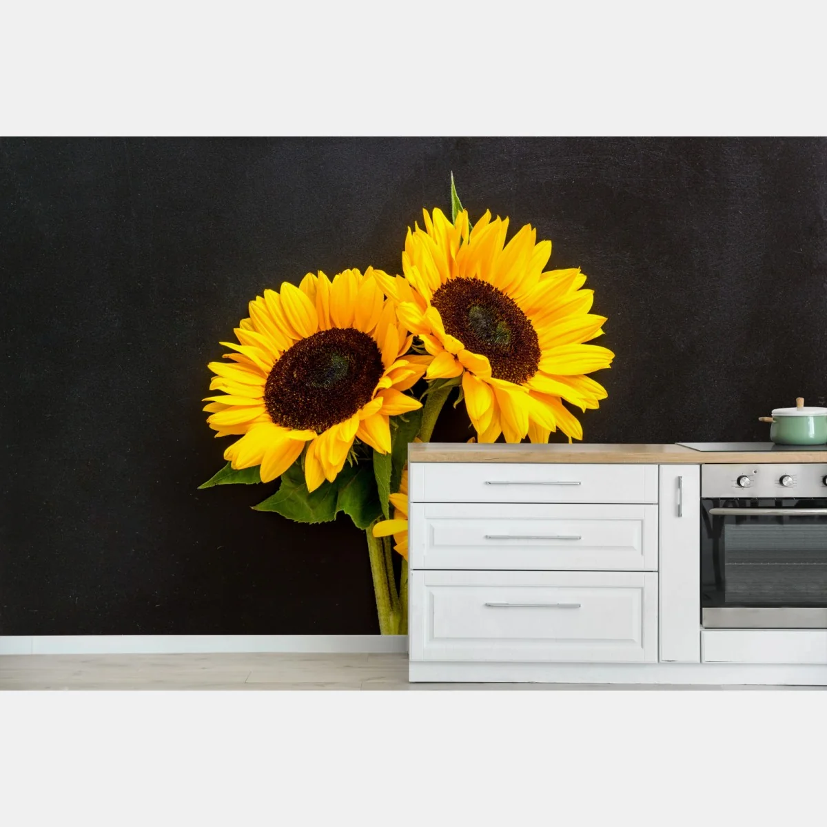 Fototapeta słoneczniki na czarnym tle – Wallissimo® Fototapeta słoneczniki na czarnym tle – Wallissimo®