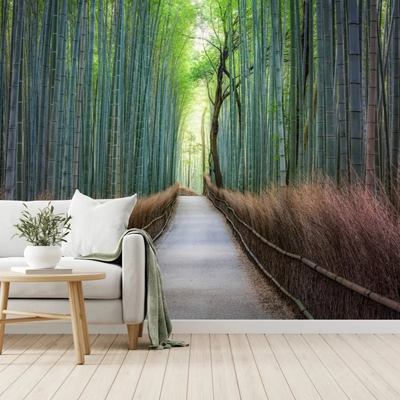 Fototapeta spokojna ścieżka w lesie bambusowym – Wallissimo® Fototapeta spokojna ścieżka w lesie bambusowym – Wallissimo®