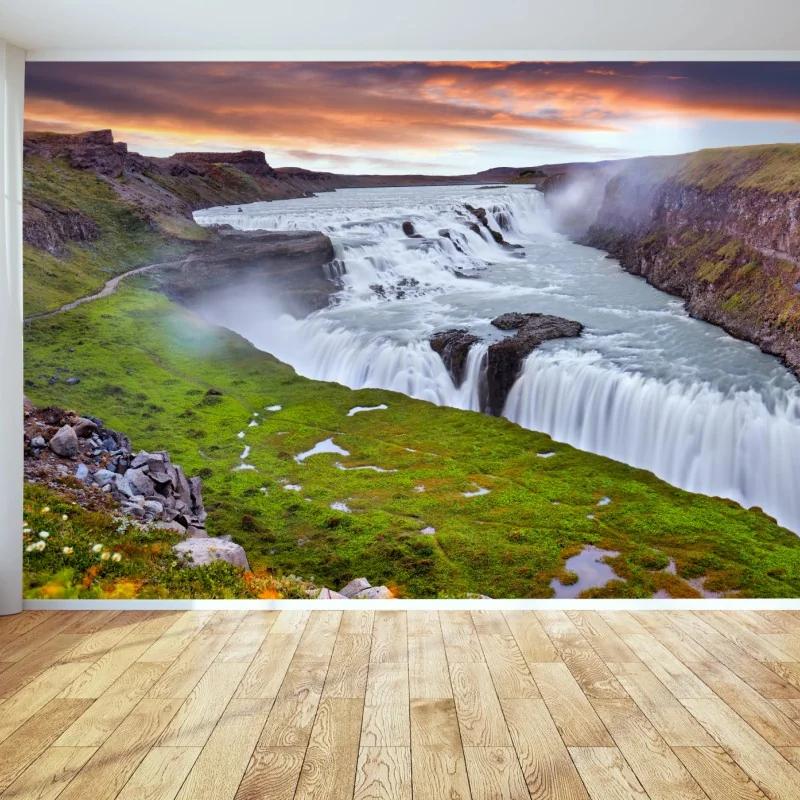 Fototapeta panoramiczny widok wodospadu Gullfoss – Wallissimo®