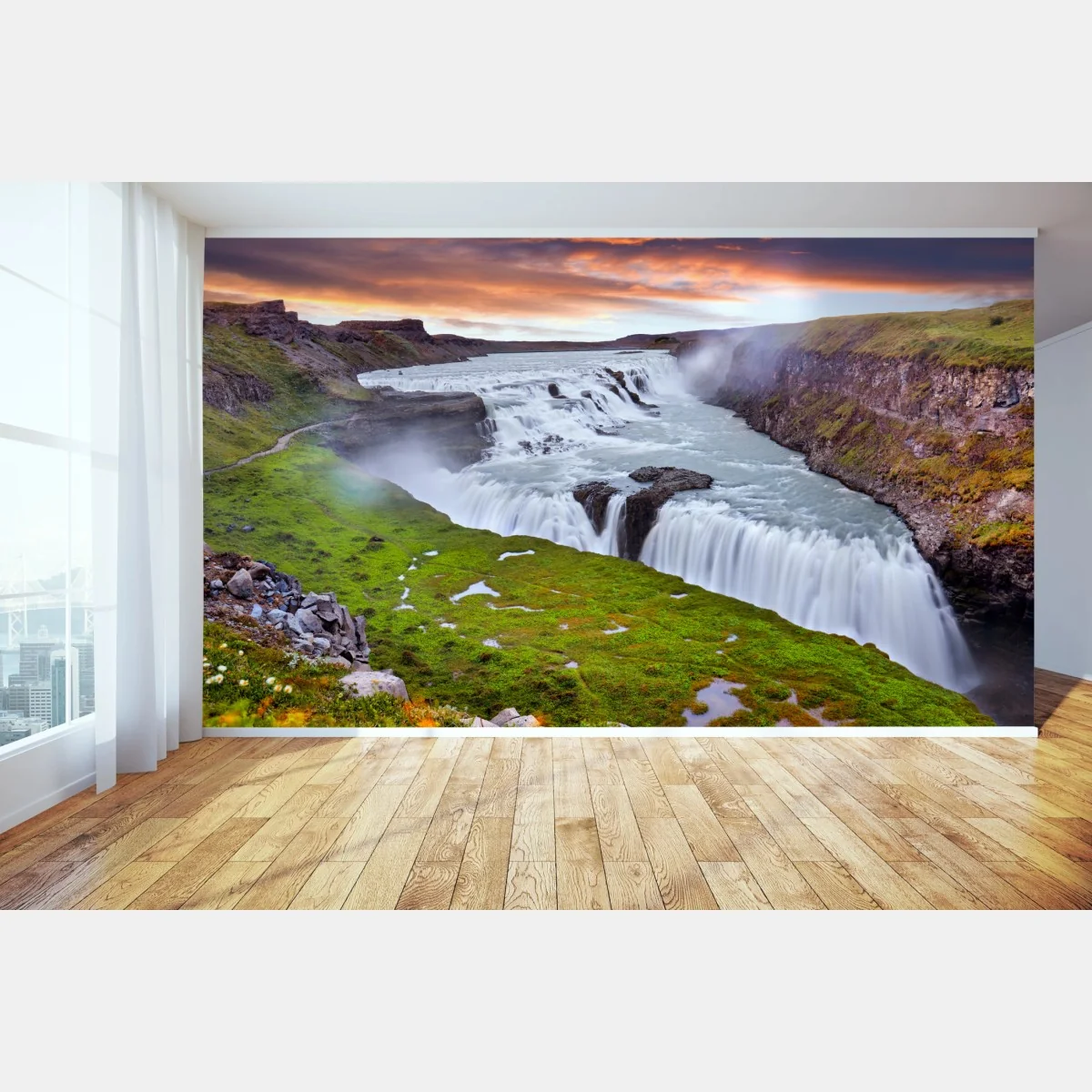 Fototapeta panoramiczny widok wodospadu Gullfoss – Wallissimo®