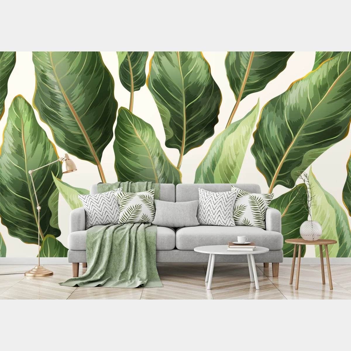 Fototapeta tropikalny wzór z liśćmi bananowca – Wallissimo® Fototapeta tropikalny wzór z liśćmi bananowca – Wallissimo®