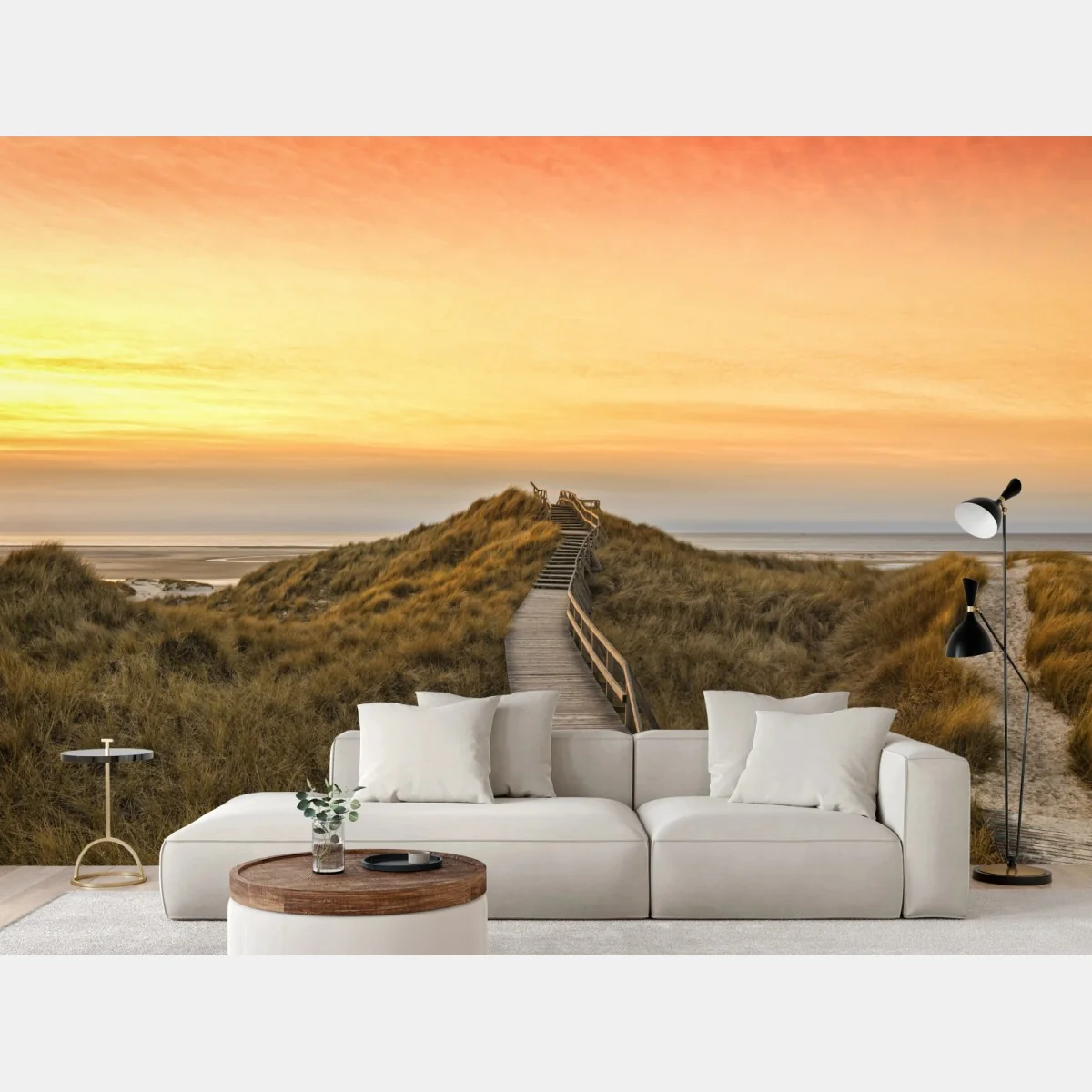 Fototapeta zachód słońca nad plażą Amrum – Wallissimo® Fototapeta zachód słońca nad plażą Amrum – Wallissimo®