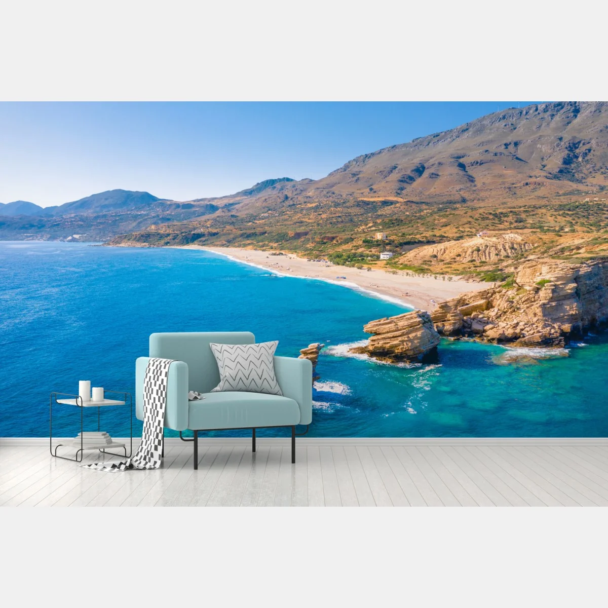 Fototapeta turkusowe wybrzeże panorama plaży – Wallissimo® Fototapeta turkusowe wybrzeże panorama plaży – Wallissimo®