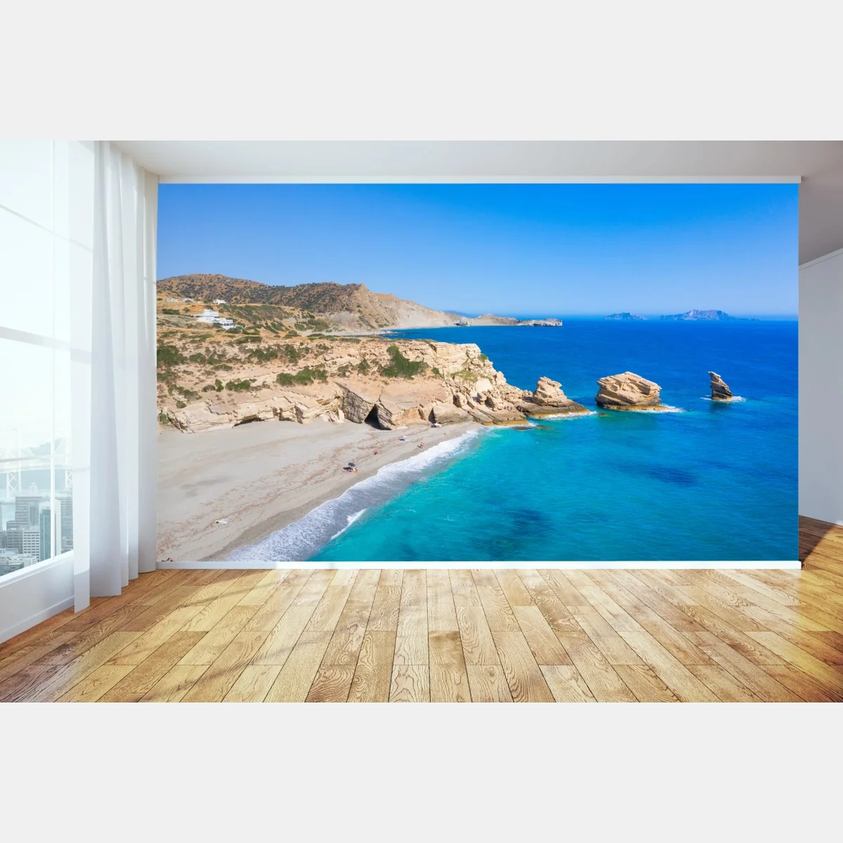 Fototapeta turkusowa nadmorska oaza – Wallissimo® Fototapeta turkusowa nadmorska oaza – Wallissimo®