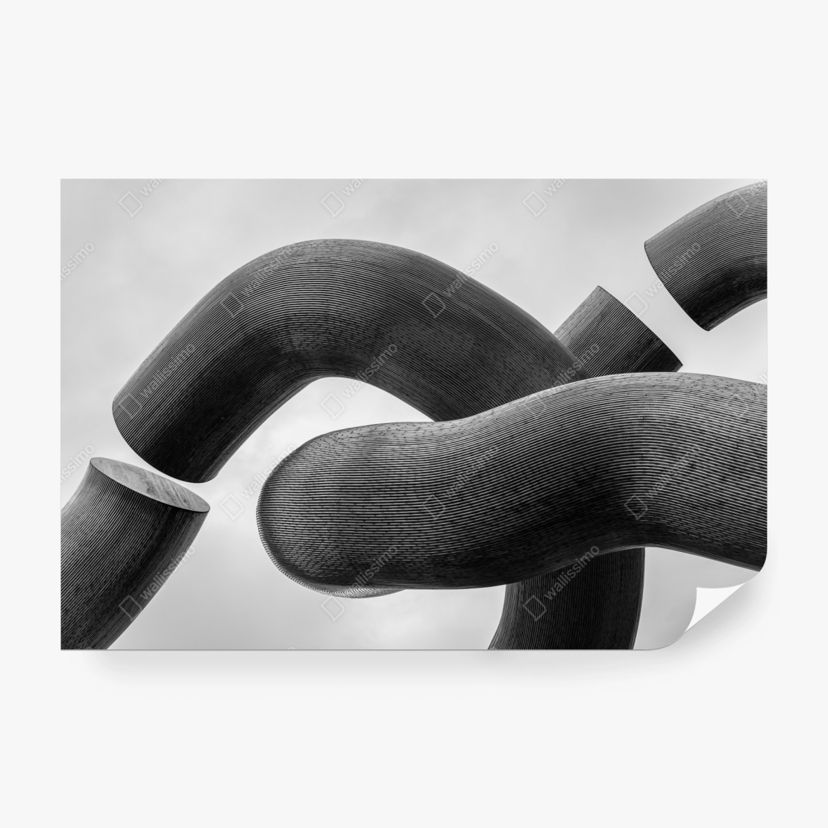 Fototapeta krzywe formy abstrakcyjna rzeźba w odcieniach szarości – Wallissimo® Fototapeta krzywe formy abstrakcyjna rzeźba w odcieniach szarości – Wallissimo®