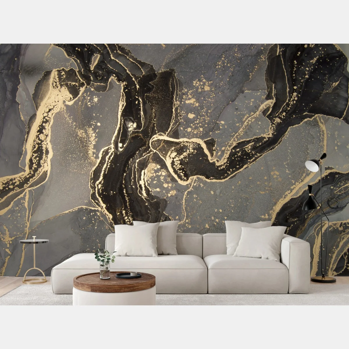 Fototapeta luksusowy czarno-złoty marmur abstrakcyjny – Wallissimo® Fototapeta luksusowy czarno-złoty marmur abstrakcyjny – Wallissimo®
