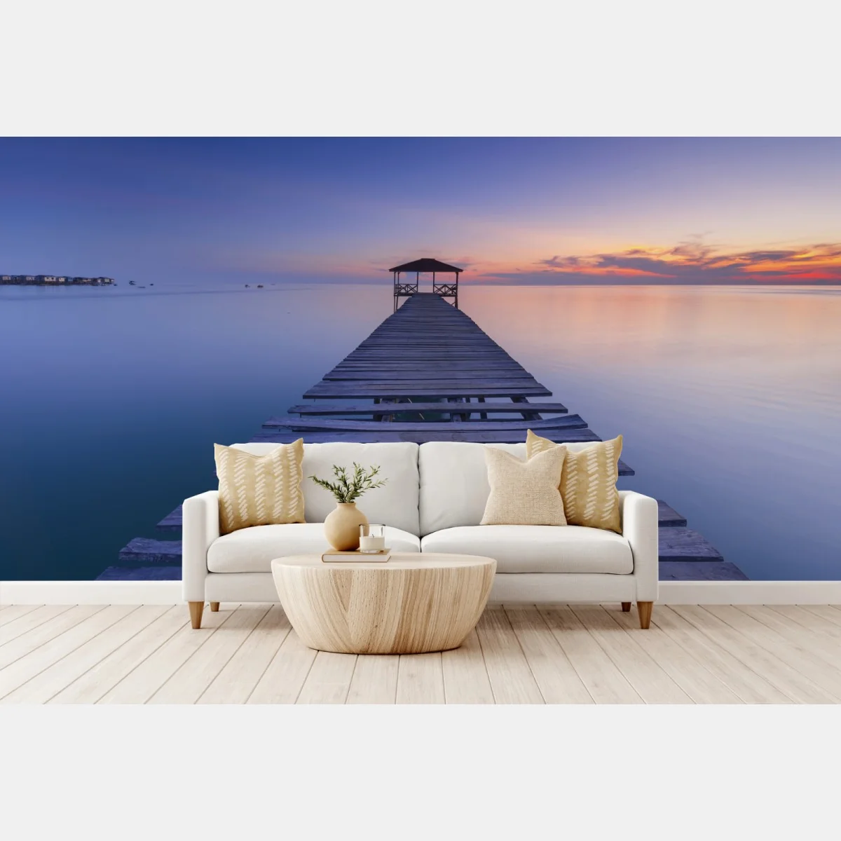 Fototapeta spokojne drewniane molo o zachodzie słońca – Wallissimo® Fototapeta spokojne drewniane molo o zachodzie słońca – Wallissimo®