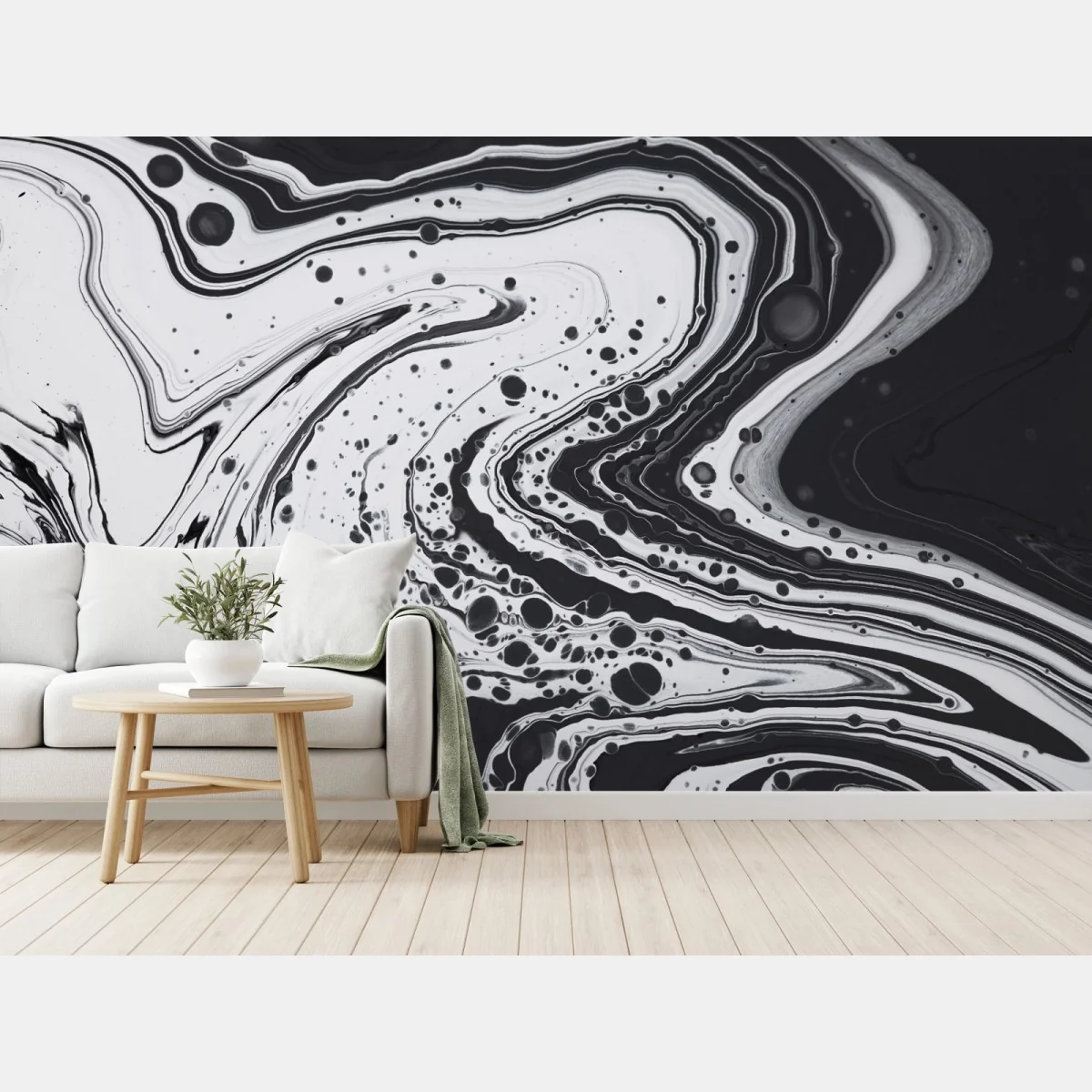 Fototapeta czarno-biała marmurowa abstrakcja – Wallissimo® Fototapeta czarno-biała marmurowa abstrakcja – Wallissimo®