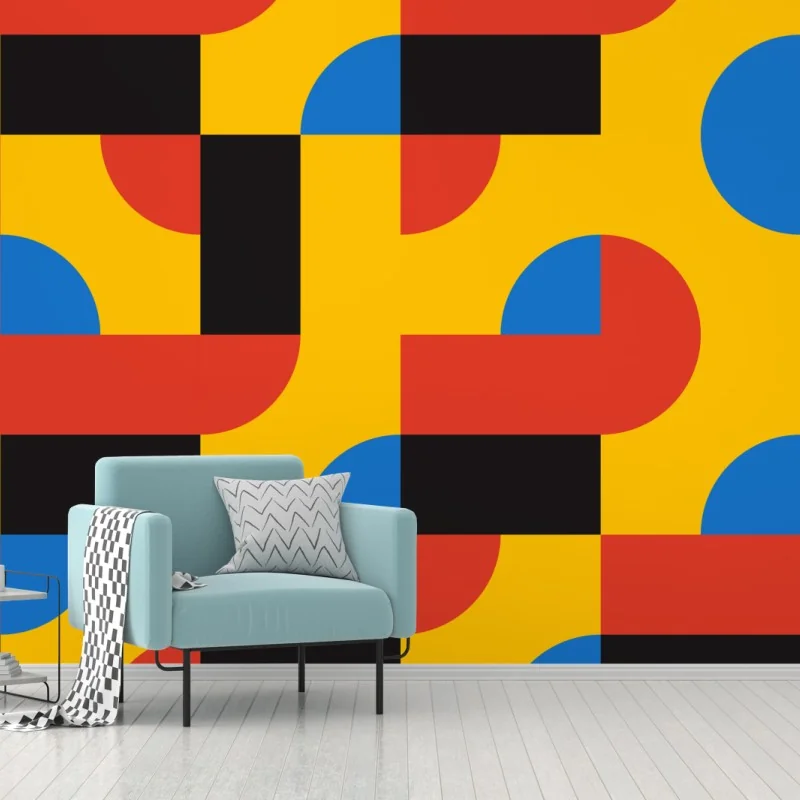 Fototapeta odważny geometryczny wzór na ścianę – Wallissimo® Fototapeta odważny geometryczny wzór na ścianę – Wallissimo®