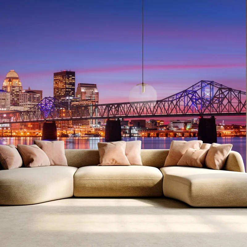 Fototapeta Louisville panorama miasta o zmierzchu – Wallissimo® Fototapeta Louisville panorama miasta o zmierzchu – Wallissimo®