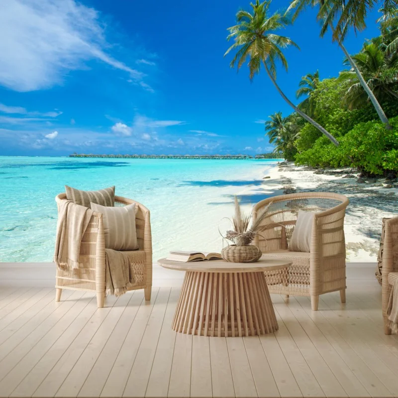 Fototapeta tropikalna plaża na Malediwach – Wallissimo® Fototapeta tropikalna plaża na Malediwach – Wallissimo®