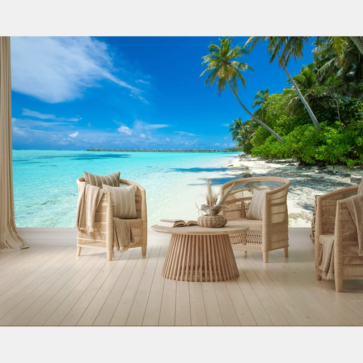 Fototapeta tropikalna plaża na Malediwach – Wallissimo® Fototapeta tropikalna plaża na Malediwach – Wallissimo®