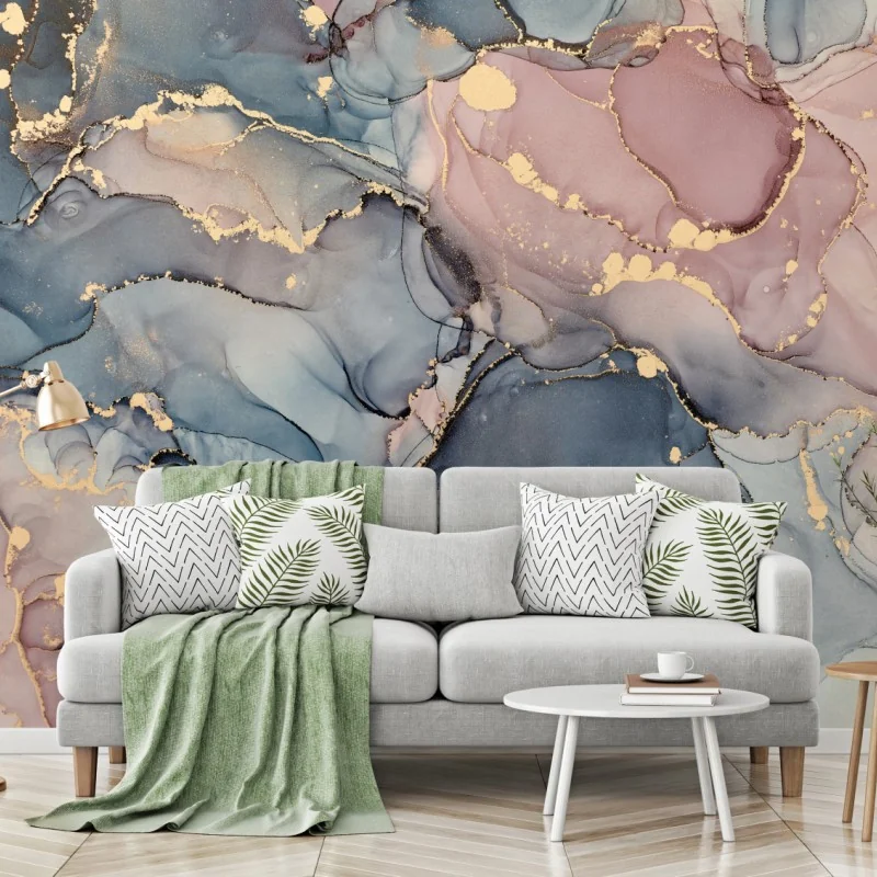 Fototapeta delikatne pastelowe płynne marmury ze złotymi żyłkami – Wallissimo® Fototapeta delikatne pastelowe płynne marmury ze złotymi żyłkami – Wallissimo®
