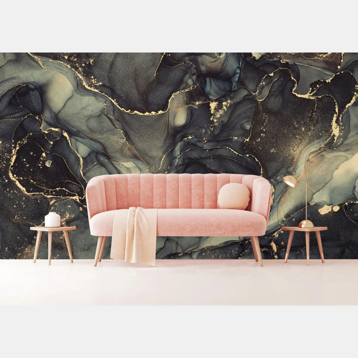 Fototapeta luksusowa abstrakcja alkoholowa ze złotymi żyłkami – Wallissimo® Fototapeta luksusowa abstrakcja alkoholowa ze złotymi żyłkami – Wallissimo®