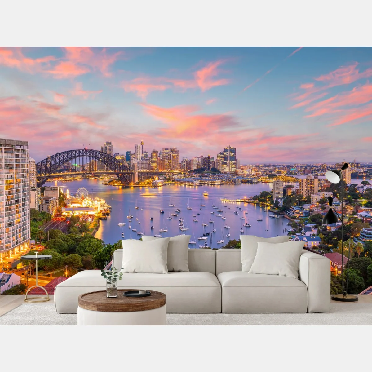 Fototapeta zachód słońca nad Sydney – Wallissimo® Fototapeta zachód słońca nad Sydney – Wallissimo®